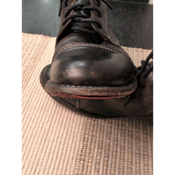 Bed Stu Cobbler Ankle Lace Up Side Zip Boots Dark Brown Vibram Soles Size 10 - Picture 13 of 14